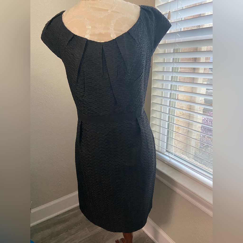 Nwot, Classic Black Cocktail Dress By Carmen Marc Valvo, Women’s Size 14